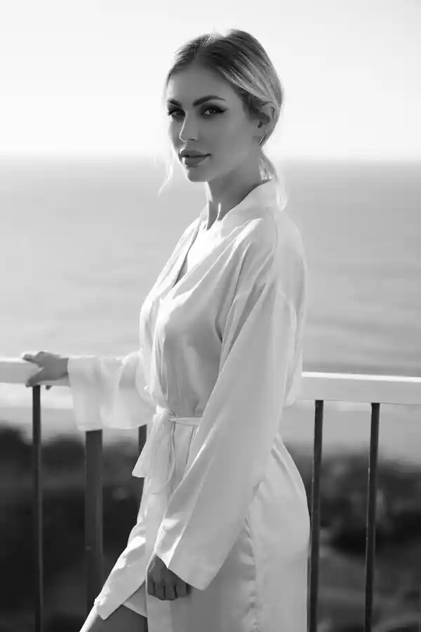 Victoria Hale on her balcony - keyholder and chastity author